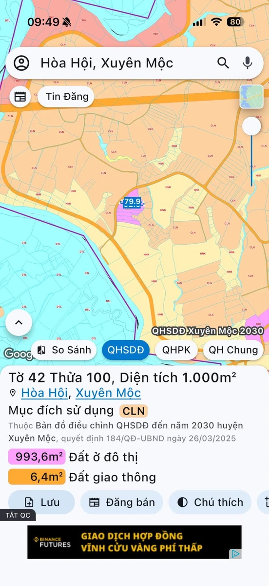 Bán đất thổ cư 50m2 Xuyên Mộc gần hồ Sông Ray 1.2 tỷ - Ảnh thu nhỏ 2