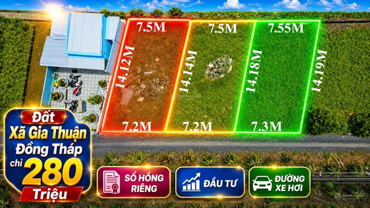 Bán đất 100.4m2, 280 triệu, Xã Kiểng Phước, Huyện Gò Công Đông, Tiền Giang - Ảnh 1