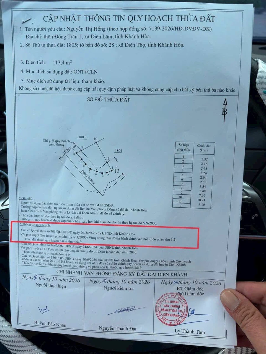 Bán lô góc đất 113m2 Phước Tuy 1 Diên Phước - Ảnh 1