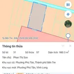 Bán đất Phú Tân 980m2, gần trường học - Ảnh thu nhỏ 3