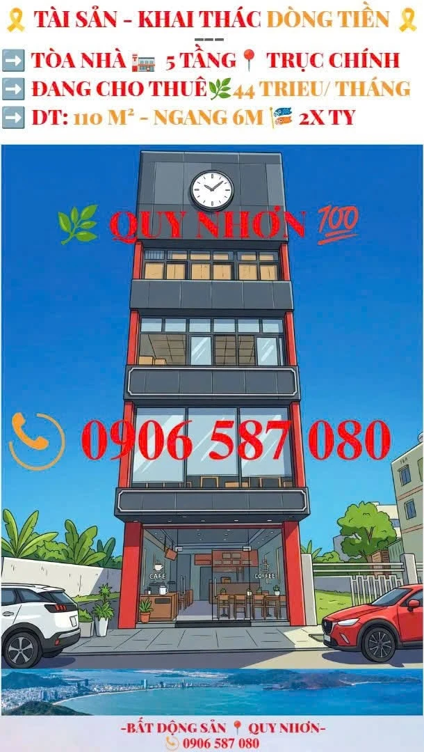 Bán tòa nhà 5 tầng mặt tiền Lê Hồng Phong, Quy Nhơn, DT 110m2, đang cho thuê 44 triệu/tháng - Ảnh 1