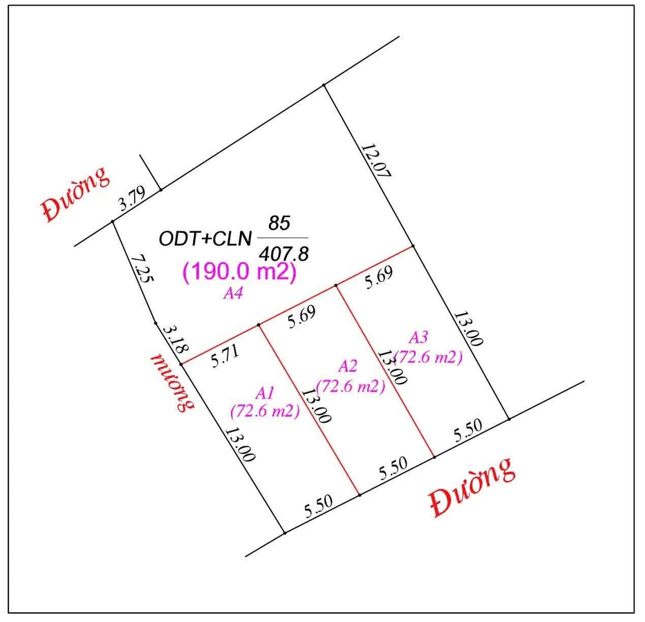 Bán đất 72m² mặt tiền 5,5m Tân Hòa Hợp Thành Nghệ An 1 tỷ - Ảnh thu nhỏ 3