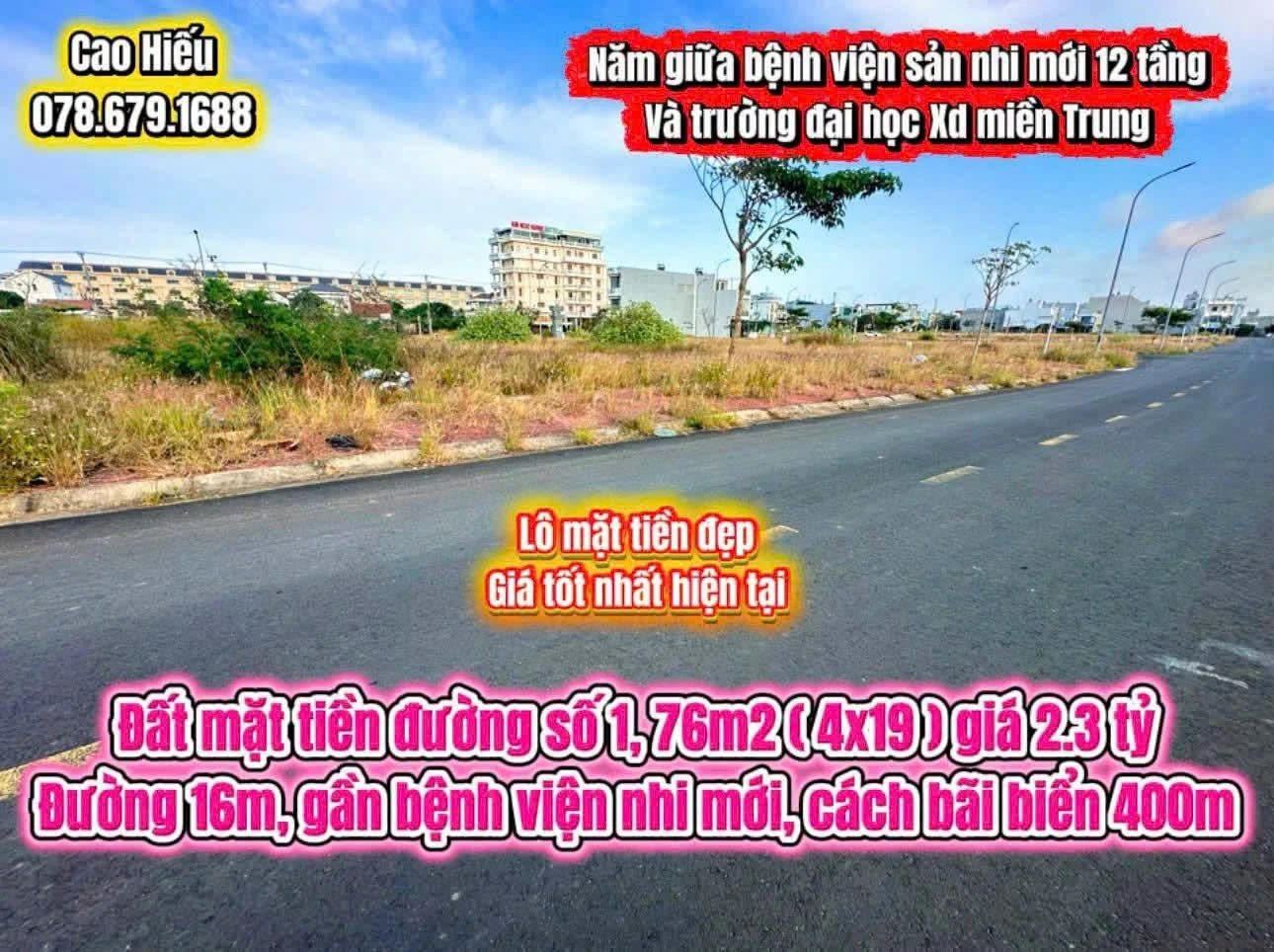 Bán đất mặt tiền 76m2 ở Tuy Hoà 2,3 tỷ - Ảnh 1