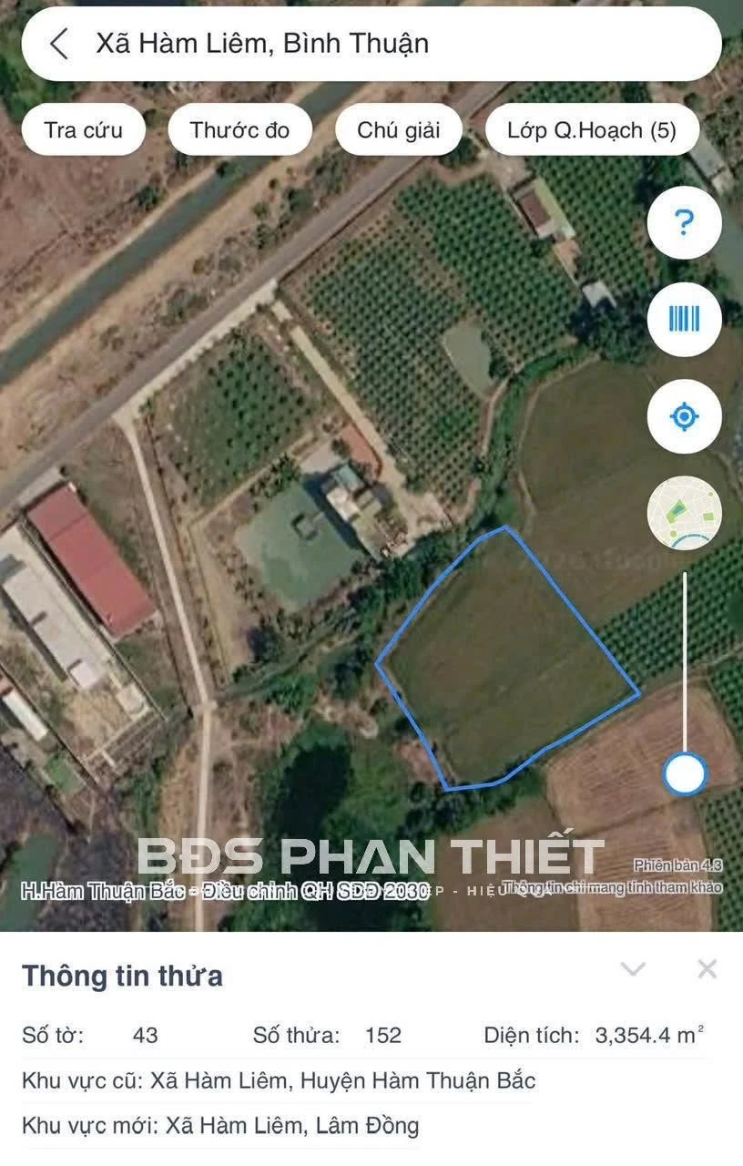 Bán đất vườn Hàm Liêm 3.334 m² - 1,1 tỷ - Ảnh 1
