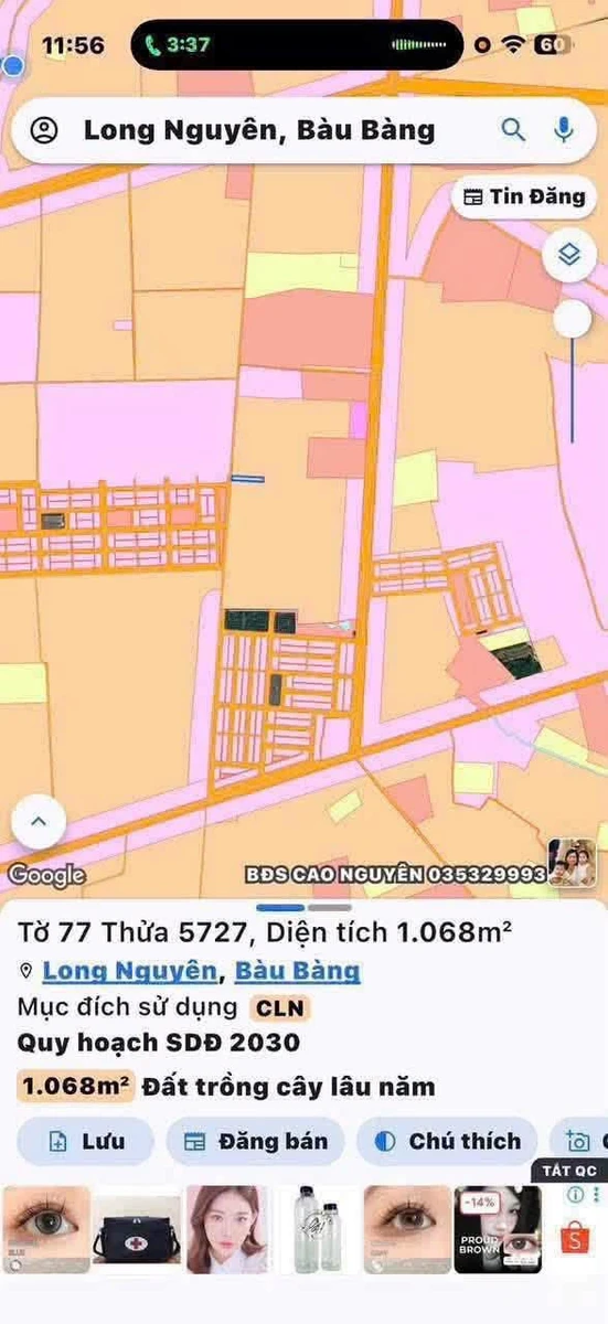Bán đất Cần Giờ Long Nguyên 1.068 m², 1 tỷ 100 triệu - Ảnh thu nhỏ 3