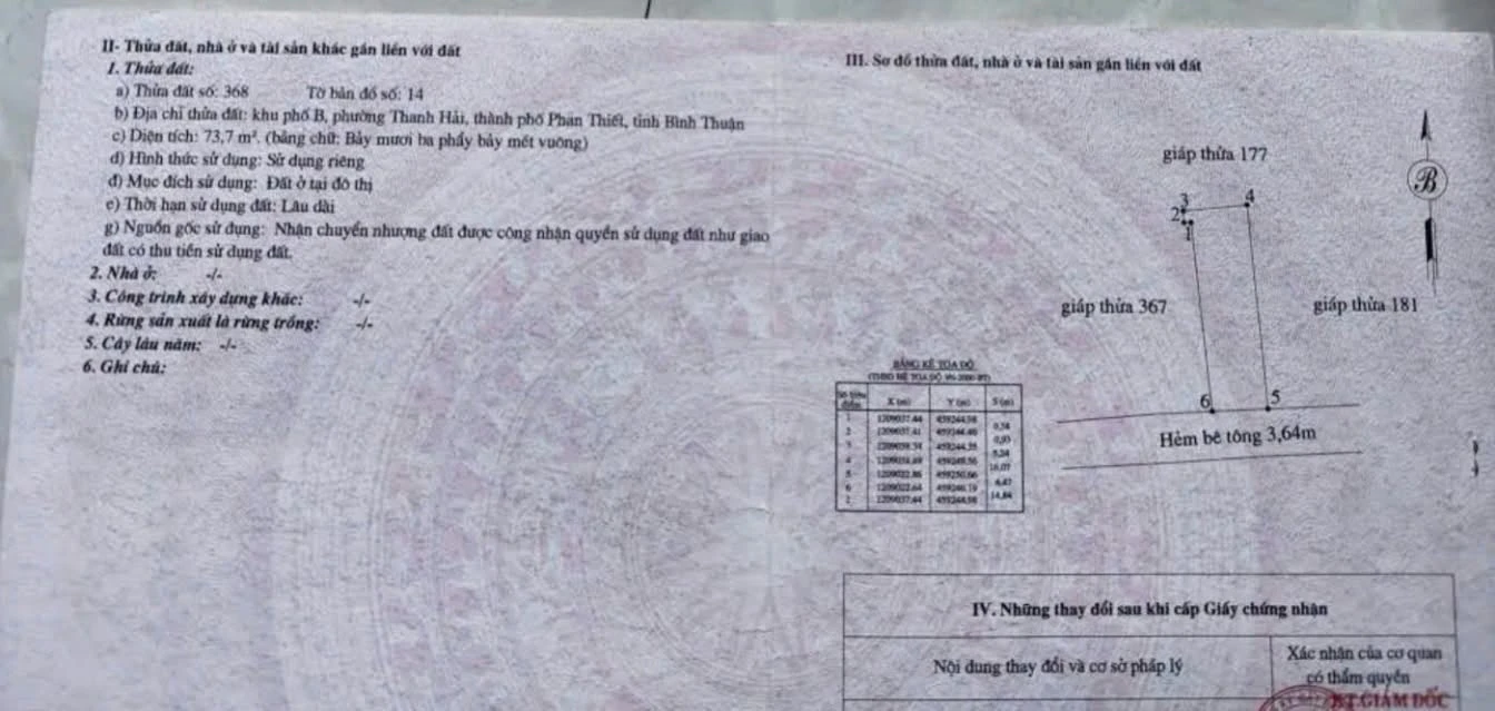 Bán đất thổ cư 73,7m² gần biển, Phan Thiết giá 2 tỷ 3 - Ảnh 1