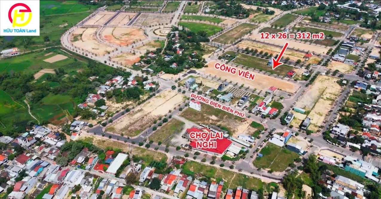 Chợ Lai Nghi: Bán lô đất 12x26=312 m2; view công viên; giá chỉ 16,5 tr/m2 - Ảnh 1
