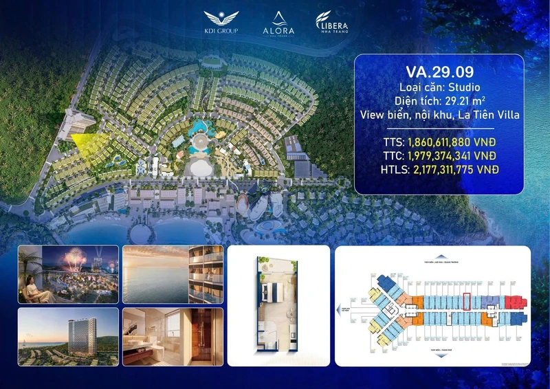 Bán căn Studio view biển 29.21m² dự án Libera Nha Trang