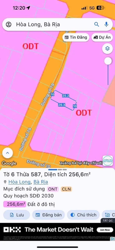 Bán lô đất biệt thự 265m² Xã Hoà Long, Bà Rịa - 2 tỷ 250