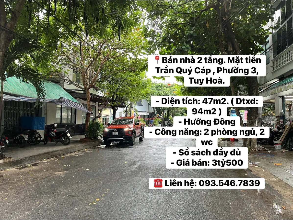 Bán nhà 2 tầng mặt tiền Trần Quý Cáp, 47m², Tuy Hoà - Ảnh 1