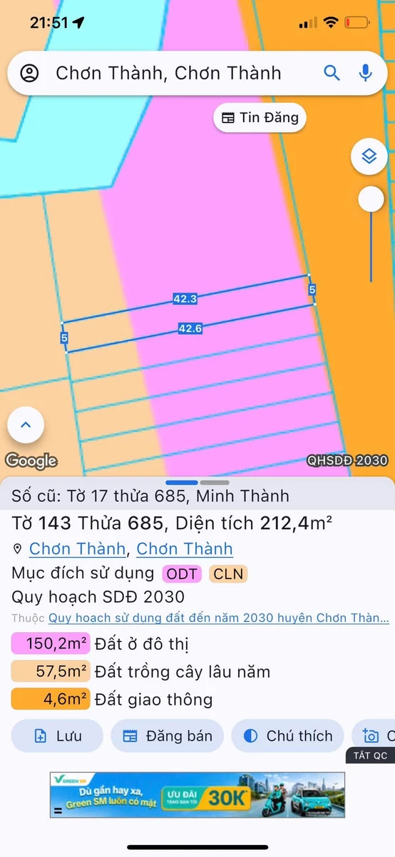 Bán đất mặt tiền 100m² Minh Thành Bình Dương giá 690 triệu - Ảnh thu nhỏ 3