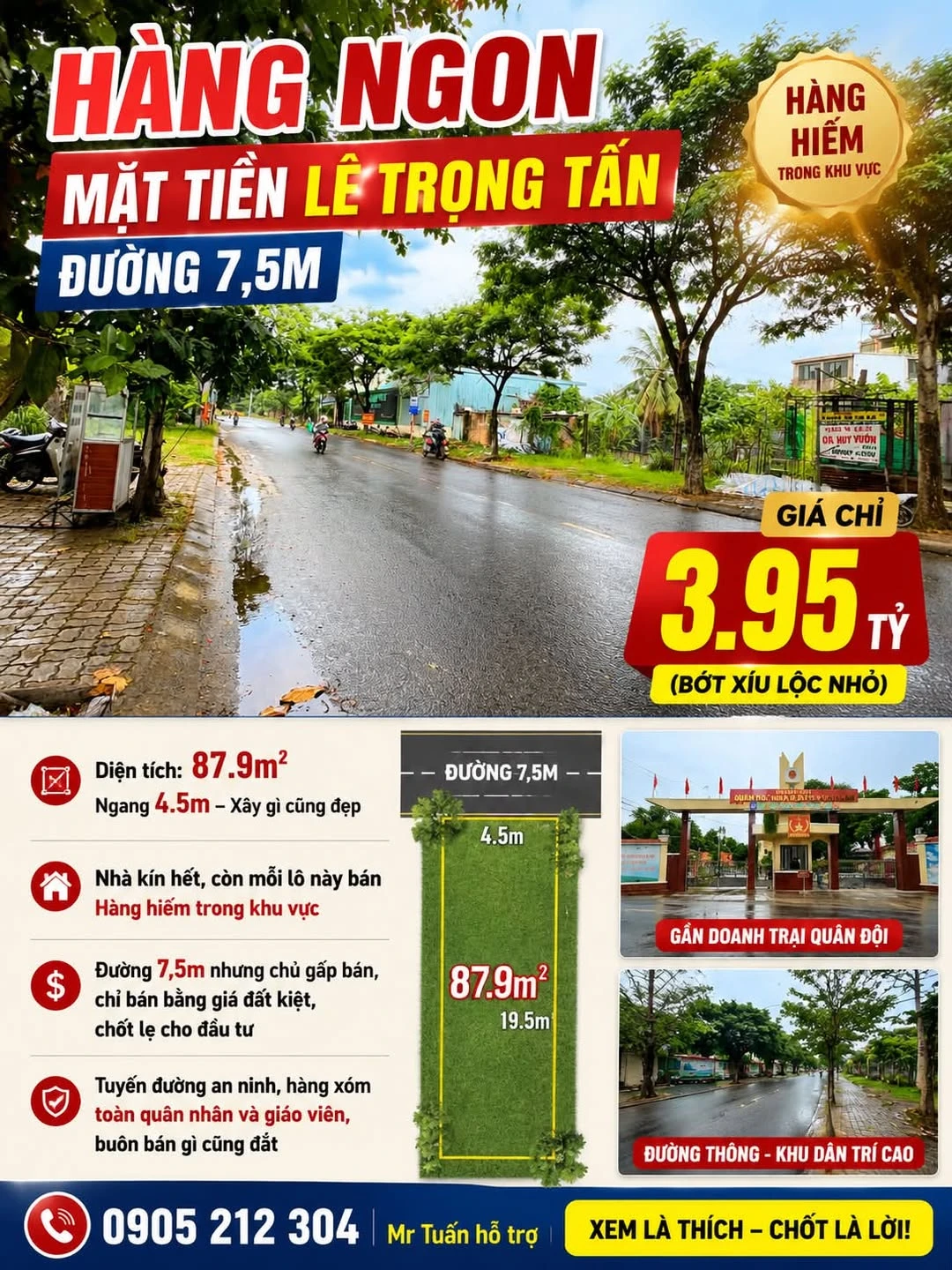Bán nhà mặt tiền Lê Trọng Tấn 88m² 3,95 tỷ Đà Nẵng - Ảnh 1