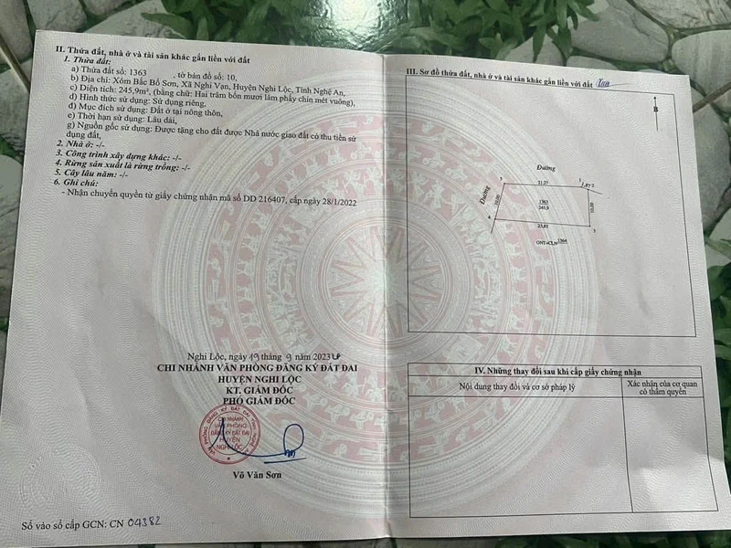 Bán lô góc đất 245,9m² Nghi Vạn, Nghệ An 2 tỷ
