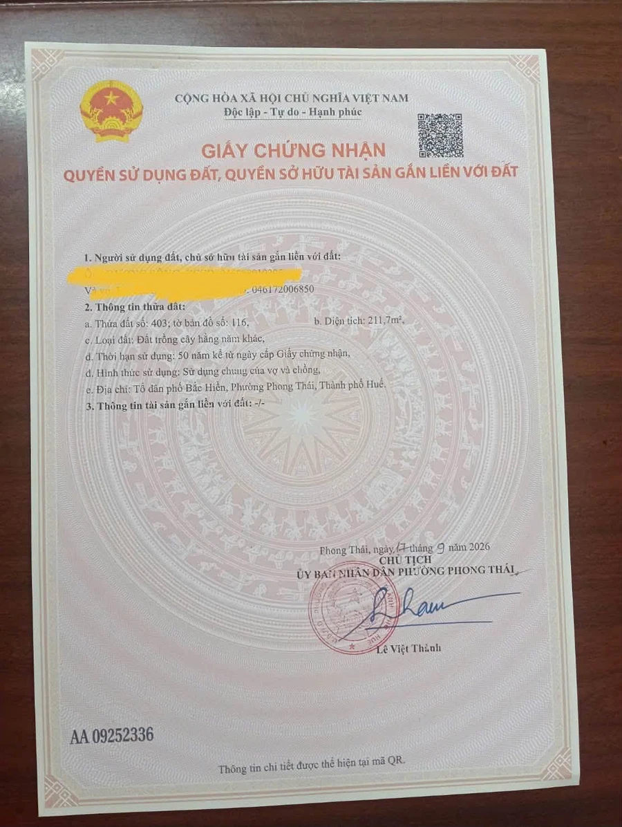 Bán lô đất 2 mặt tiền 211m2 gần KCN Phong Điền, Huế - Ảnh thu nhỏ 4