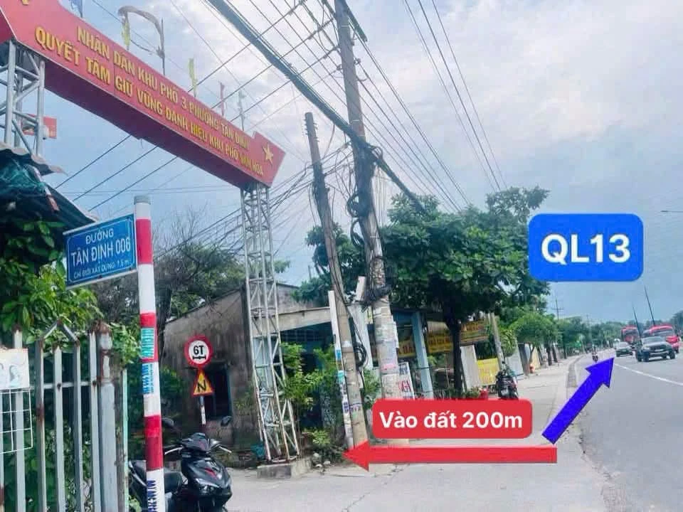 Bán đất mặt tiền Tân Định, Bến Cát, Bình Dương, 200m², 1 tỷ 750 - Ảnh 1