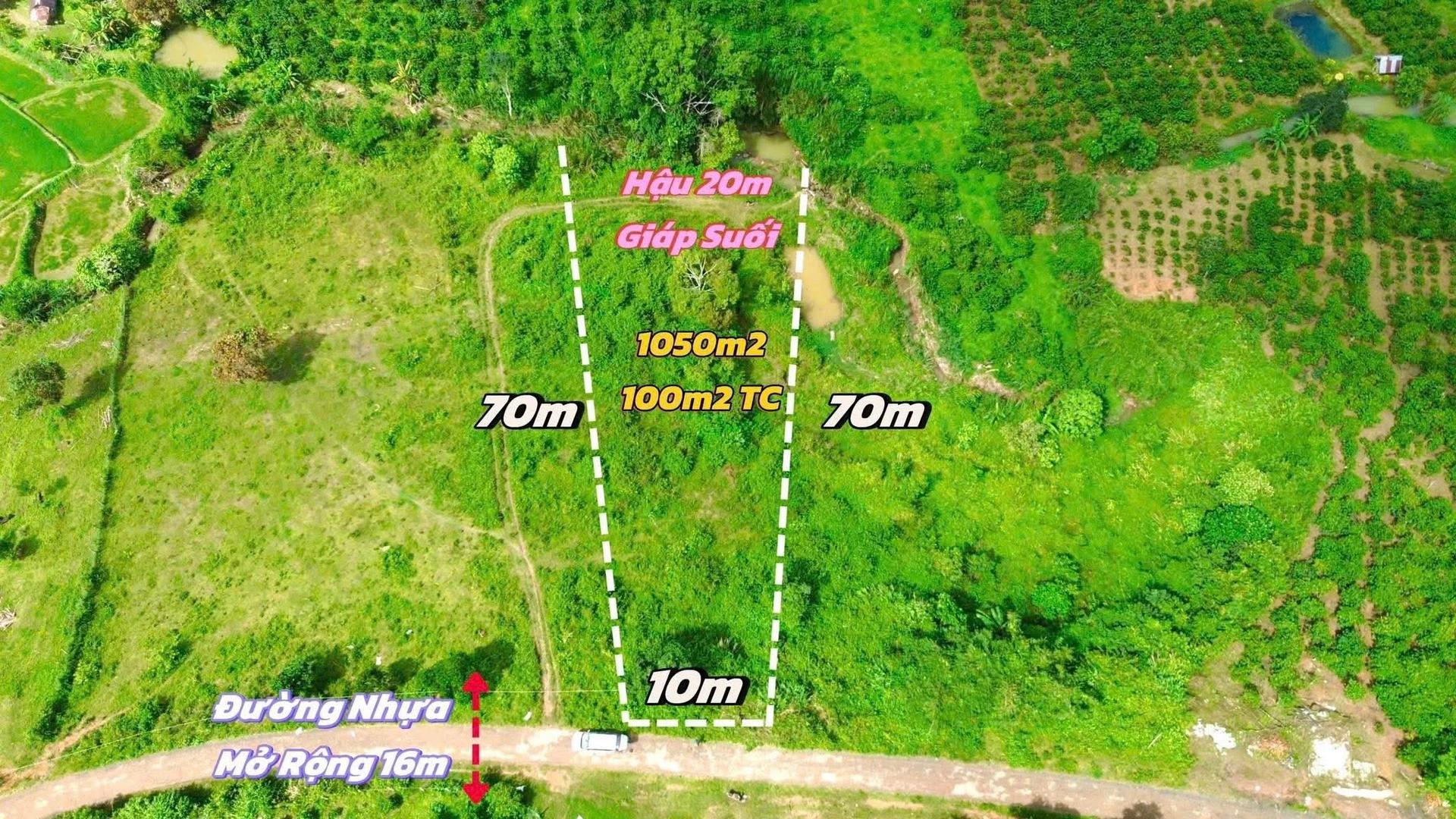 Bán đất mặt tiền nhựa ôm suối 1.050m2 tại Di Linh, Lâm Đồng giá 890 triệu - Ảnh 1