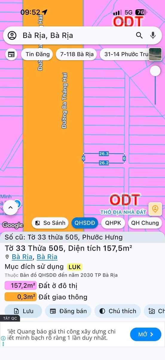 Bán đất góc mặt tiền đường 3/2 Bà Rịa 157m2 giá 4,5 tỷ - Ảnh thu nhỏ 5