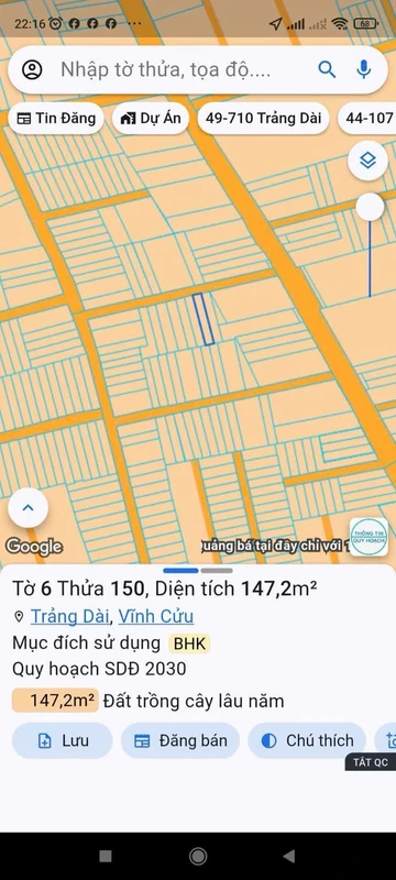 Bán lô đất Trảng Dài, Đồng Nai 150m² mặt tiền đường chính