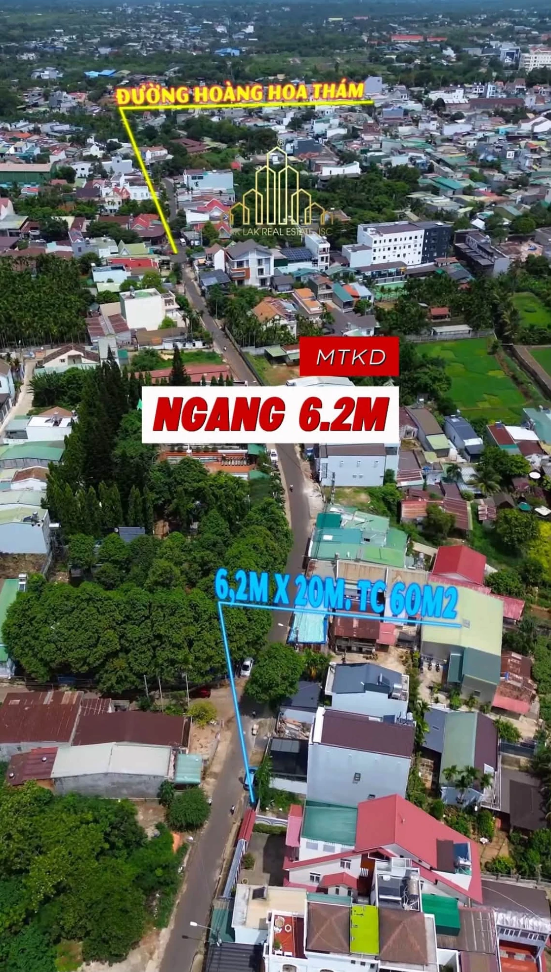 Bán đất mặt tiền kinh doanh đường Lương Thế Vinh, 6,2x20m, gần Ecopalace, Buôn Ma Thuột - Ảnh 1