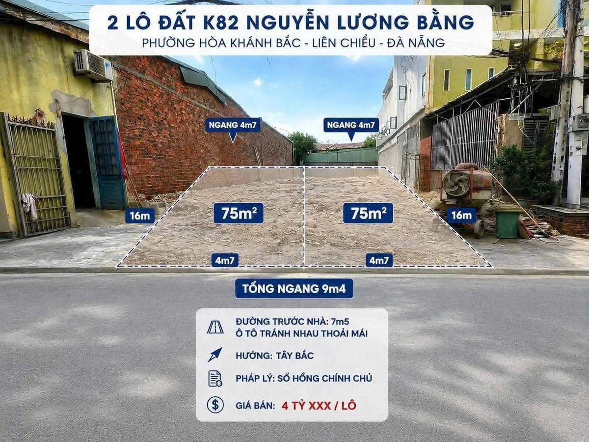 Bán đất phố Hoà Khánh Đà Nẵng 75m2 3.8 tỷ - Ảnh thu nhỏ 3