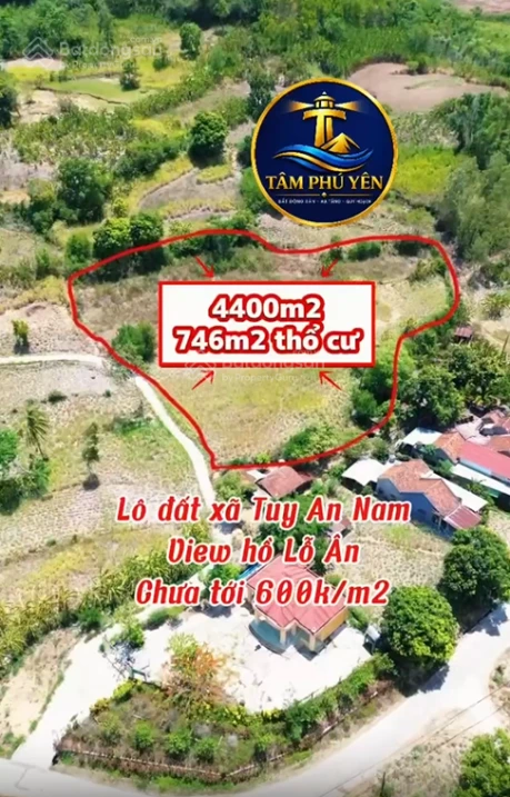 Lô đất diện tích lớn 4400m2, sổ hồng riêng, thổ cư 753m2, view hồ tuyệt đẹp - Ảnh 1