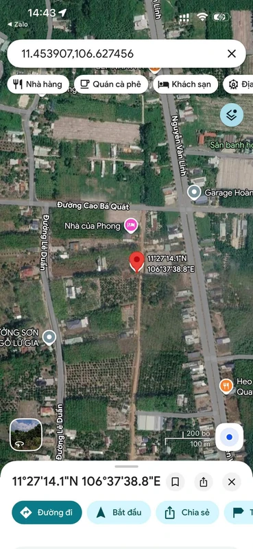 Bán 2 lô đất liền kề 5m mặt tiền Chơn Thành 100m2, 440 triệu