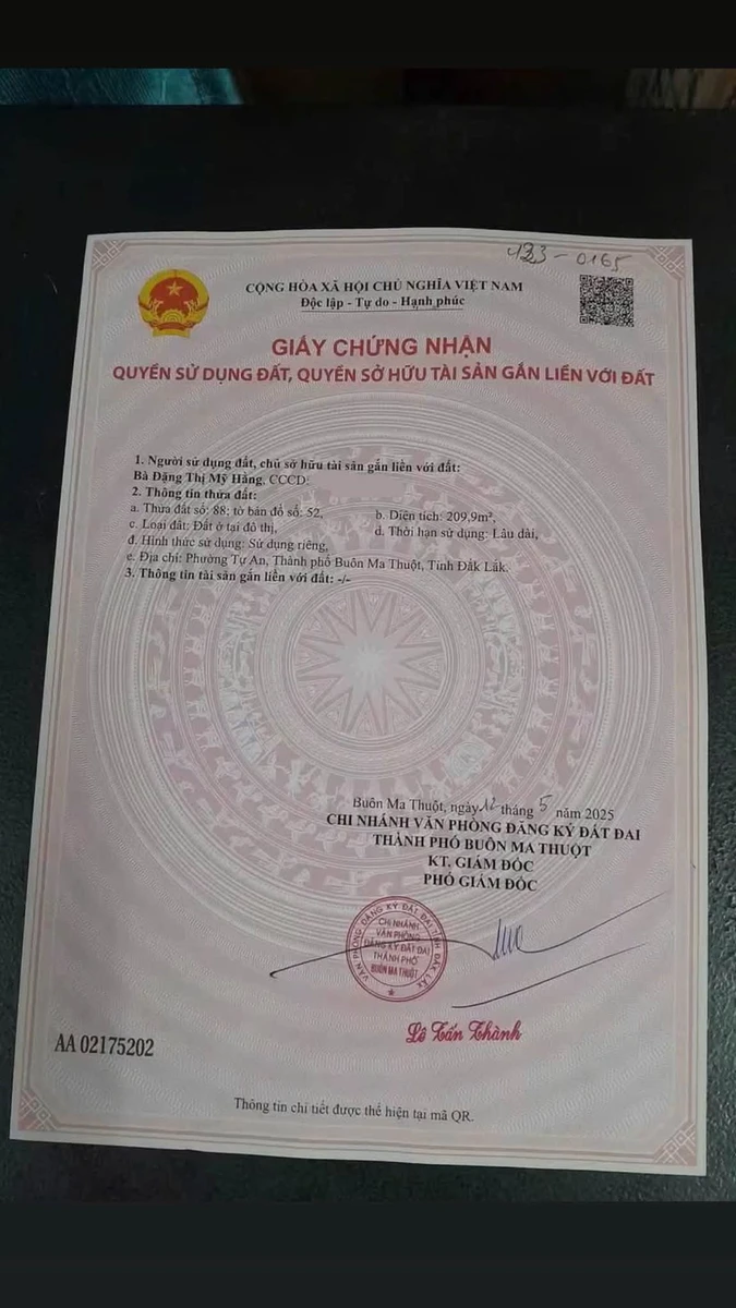 Bán đất thổ cư 100% 7x30m Trần Quý Cáp 4,5 tỷ - Ảnh 1