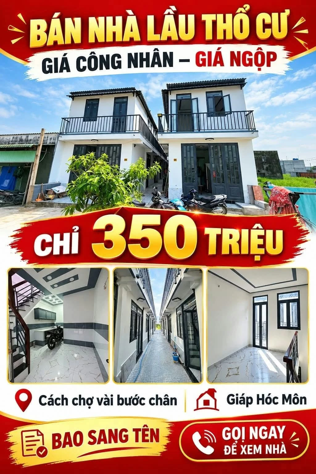 Bán nhà lầu 20m² giá 350 triệu Hóc Môn - Ảnh 1