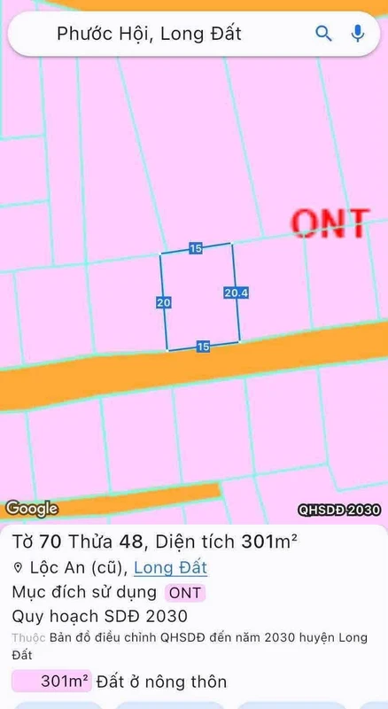 Bán lô đất 300m² gần bãi tắm Lộc An, 4,9 tỷ