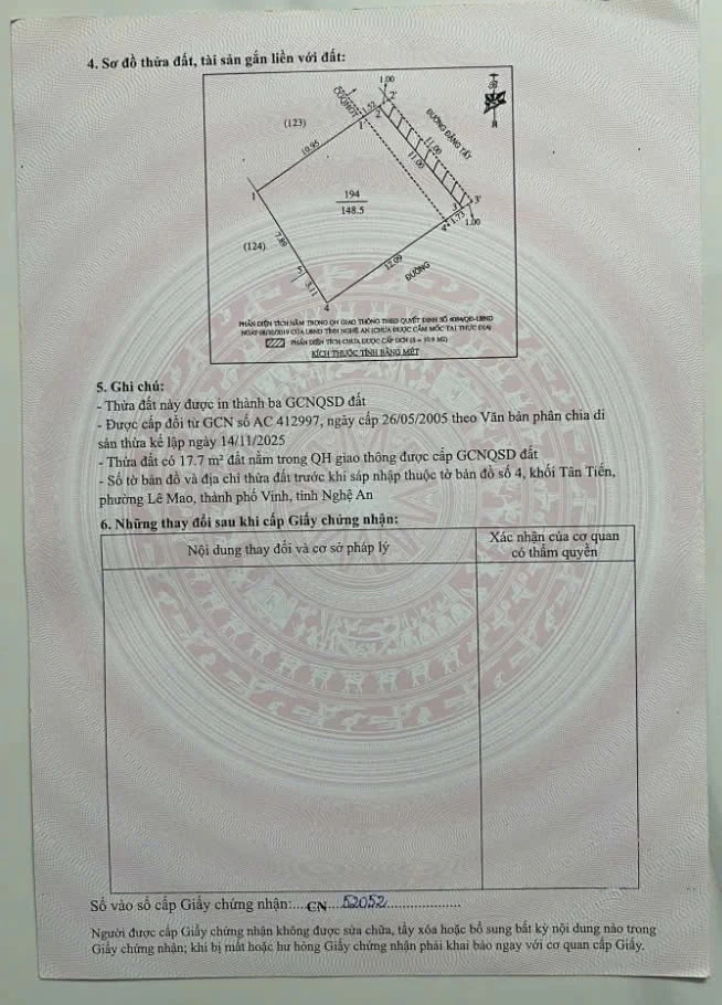 Bán nhà 2 tầng lô góc 148,5 m² Đặng Tất, TP Vinh - Ảnh thu nhỏ 2