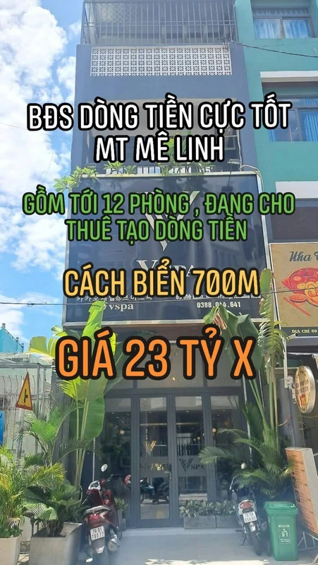 Bán nhà 4 tầng mặt tiền Mê Linh Nha Trang 252,5m²