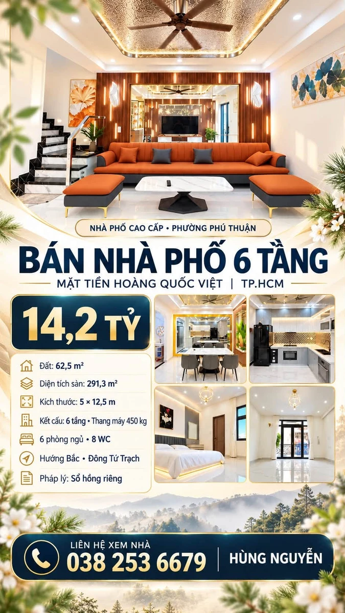 Bán nhà mặt tiền 6 tầng 291m², Phú Thuận, Quận 7 - Ảnh 1