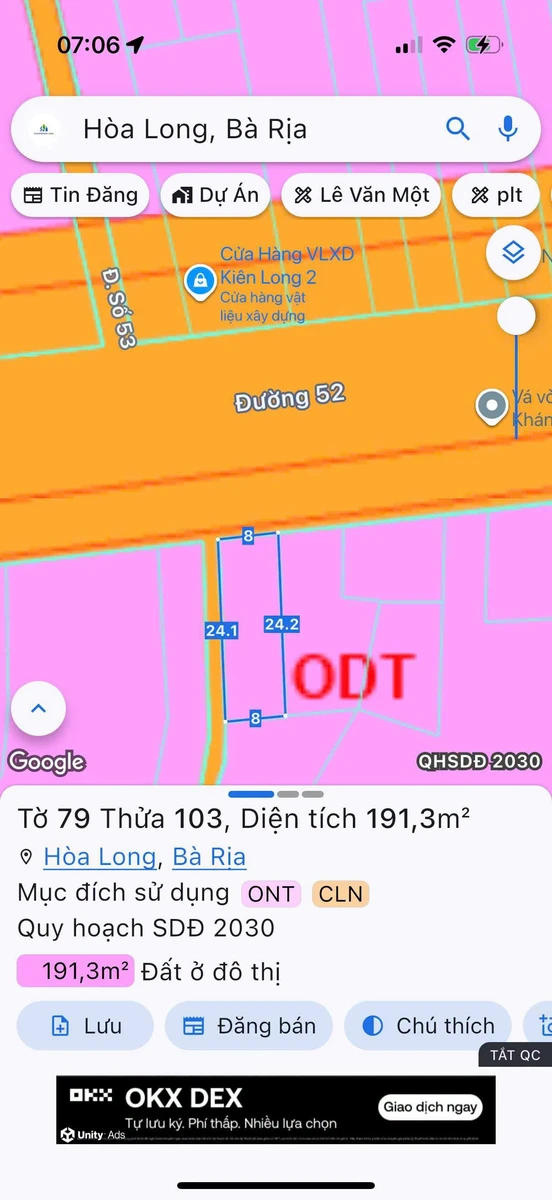 Bán lô góc 2 mặt tiền Tỉnh Lộ 52, 191,3m2, Tâm Long - Ảnh thu nhỏ 4
