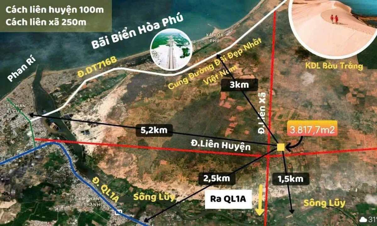 Bán đất gần biển Hòa Phú Bình Thuận 3817m² 550 triệu - Ảnh thu nhỏ 3