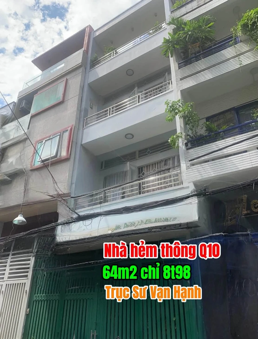Bán nhà hẻm thông đường Sư Vạn Hạnh, Quận 10, 64m2, 4 tầng, giá 8,98 tỷ - Ảnh 1
