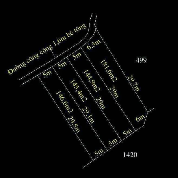 Bán đất thổ cư 5x29,5m (147,5m2) giá 900 triệu, ấp 5 xã Mỹ Yên, Bến Lức, Long An