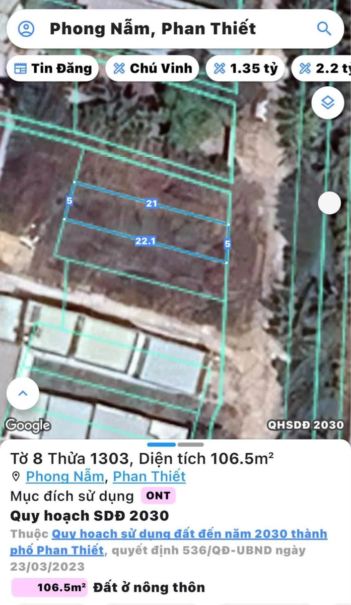 Bán đất mặt tiền kênh 106m² Phòng Nẫm 1,1 tỷ - Ảnh thu nhỏ 4