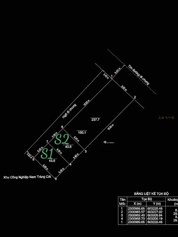 Bán đất Tân Vũ 2 Tràng Cát 43,8m² 963 triệu