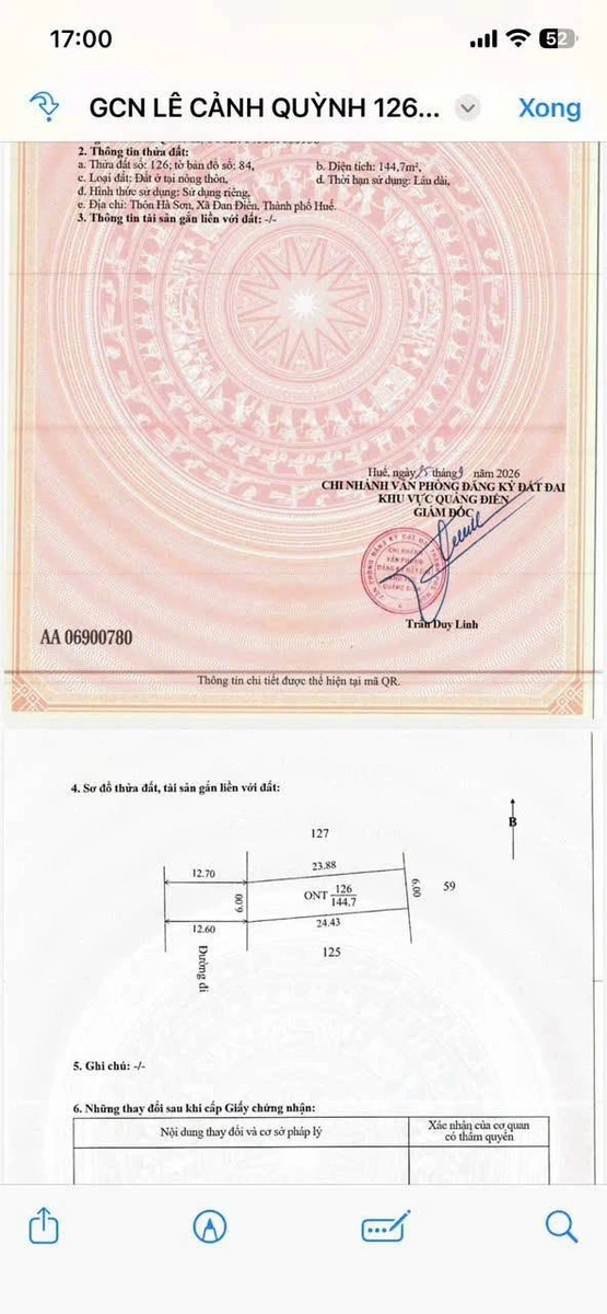 Bán lô đất view phá Quảng Lợi Đan Điền Huế 130m² giá 2 tỷ - Ảnh thu nhỏ 5