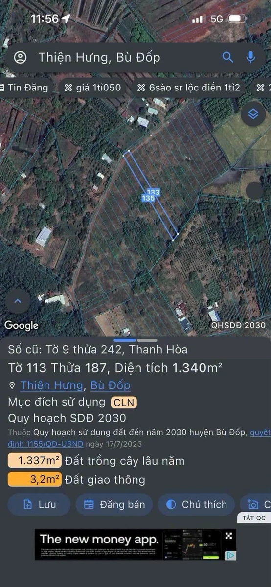Bán đất Bù Đốp 1.340m2 10m mặt tiền 200 triệu - Ảnh 1