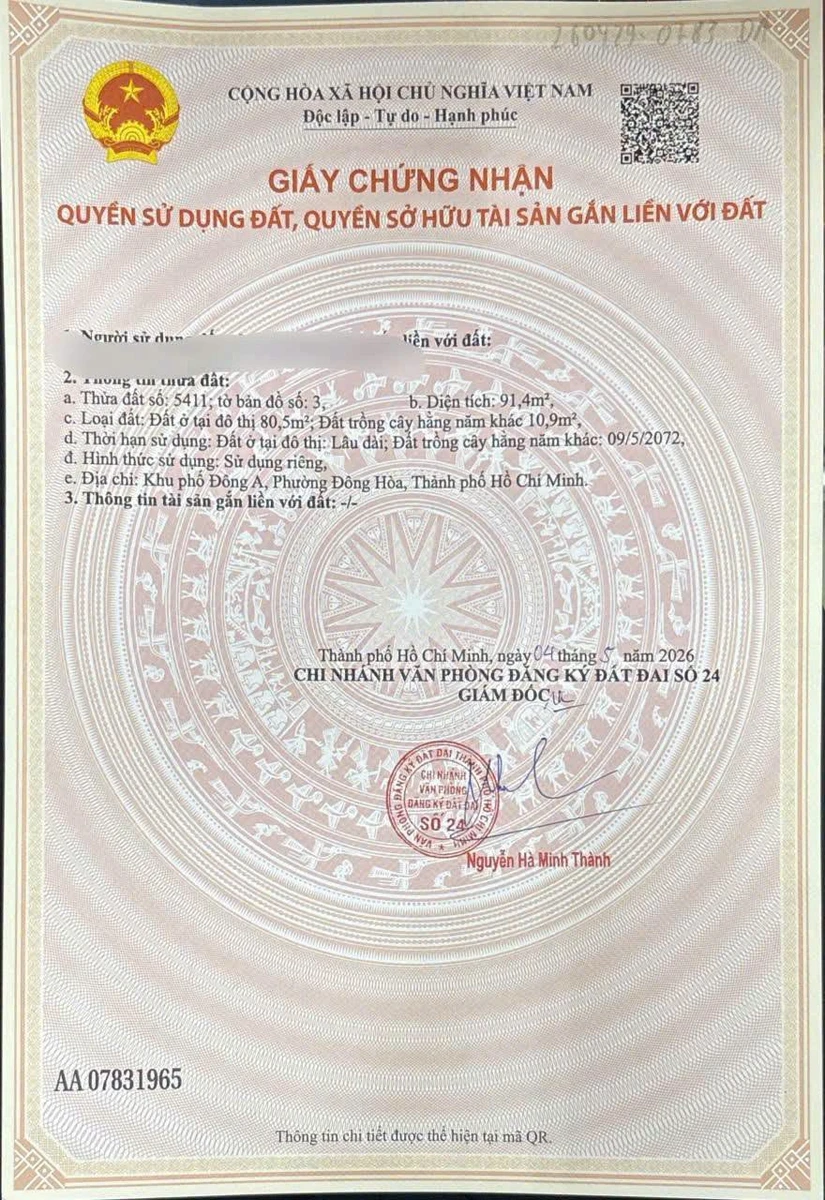 Bán đất mặt tiền Huỳnh Tấn Phát, Đông Hòa, Dĩ An, 91,4m2, giá 4,65 tỷ - Ảnh thu nhỏ 3