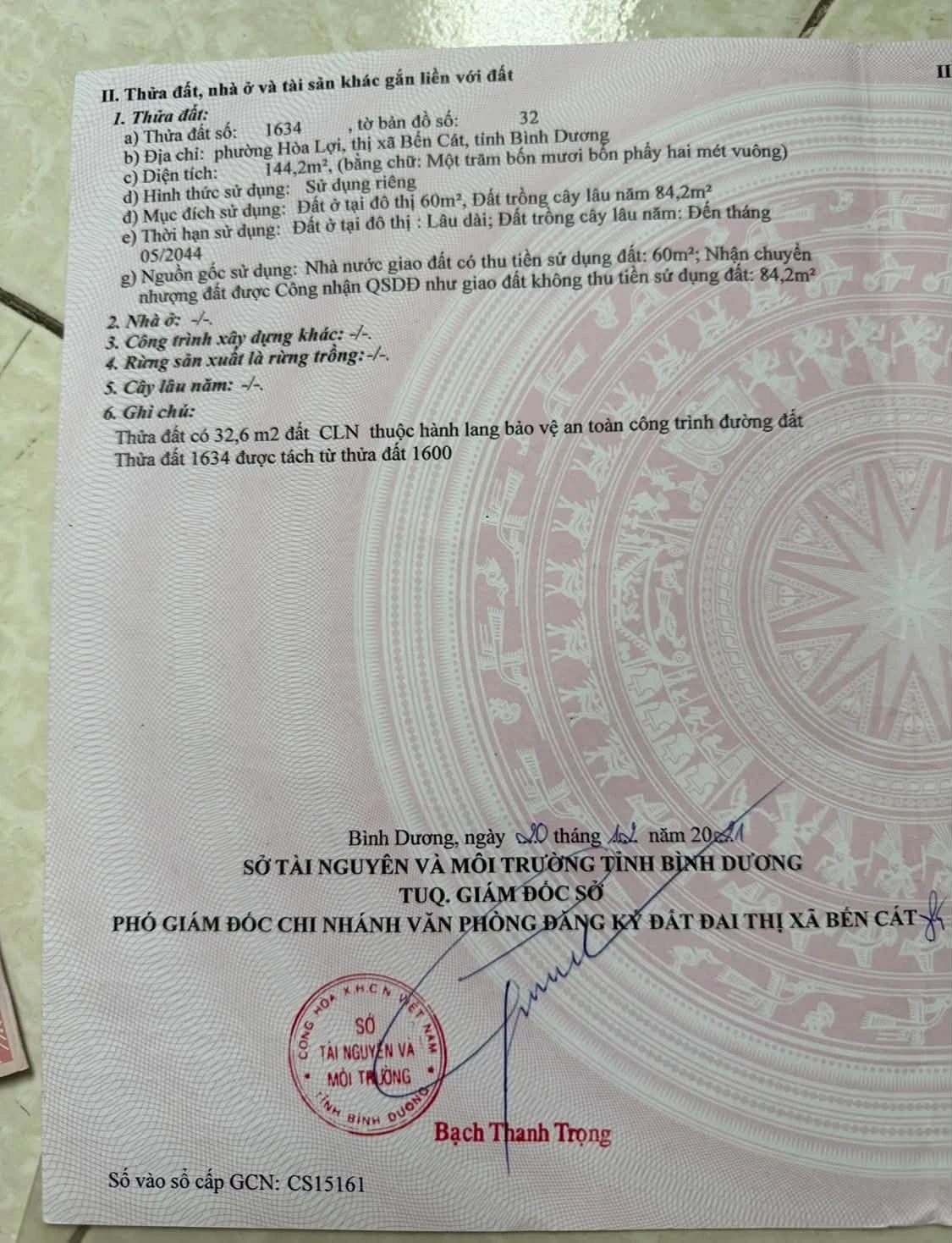Bán lô đất 5x29,6m Bến Cát, Bình Dương - 1 tỷ 490 - Ảnh 1