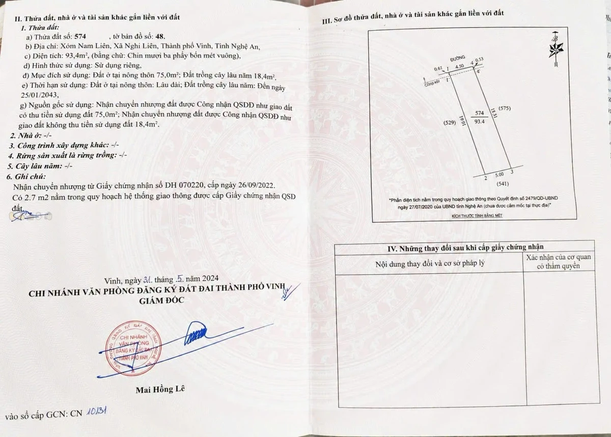 Bán đất 93m² mặt tiền Nam Liên Nghi Liên 1 tỷ 7 - Ảnh thu nhỏ 4