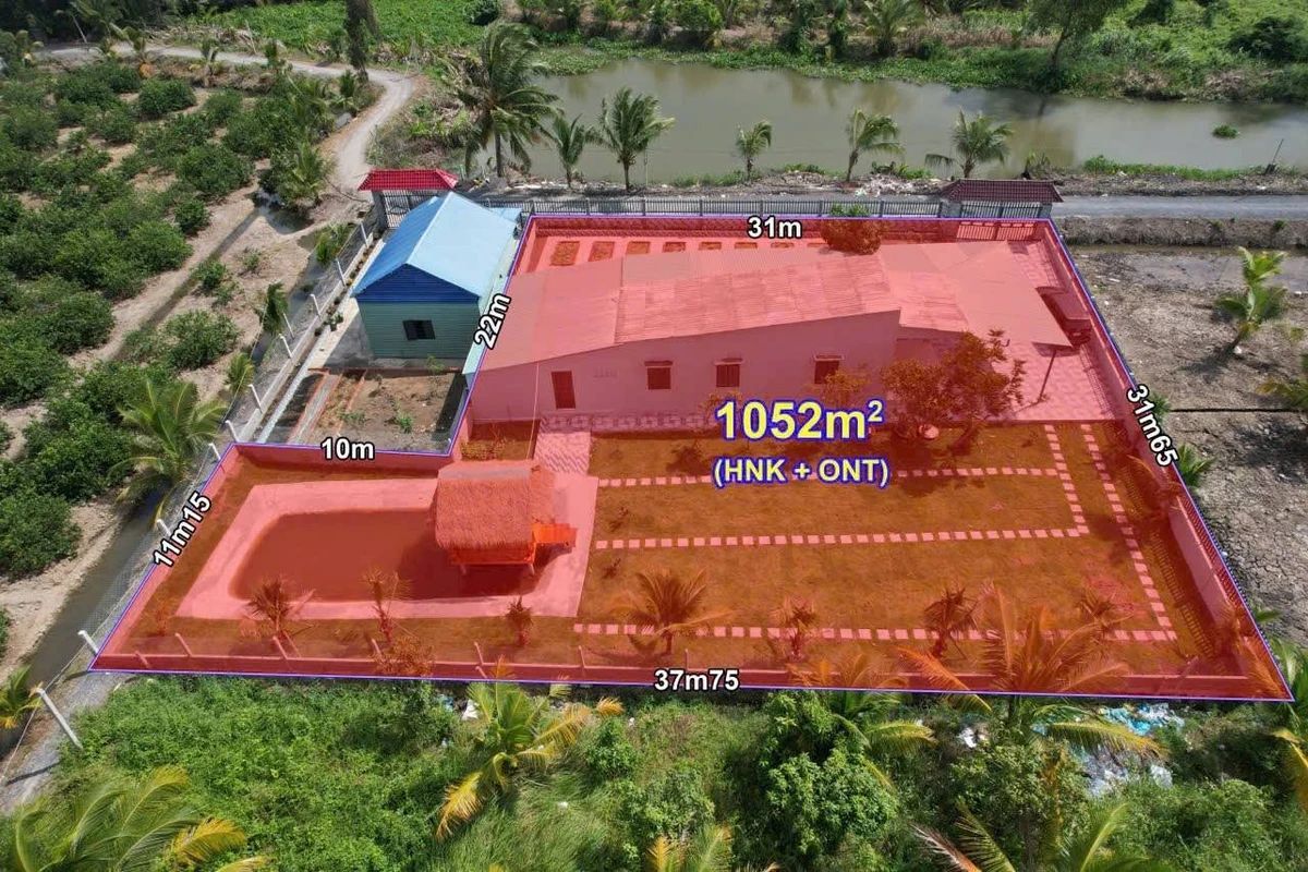 Bán nhà vườn 1052m² 2 PN view sông Vàm Cỏ Bến Lức Long An - Ảnh thu nhỏ 4