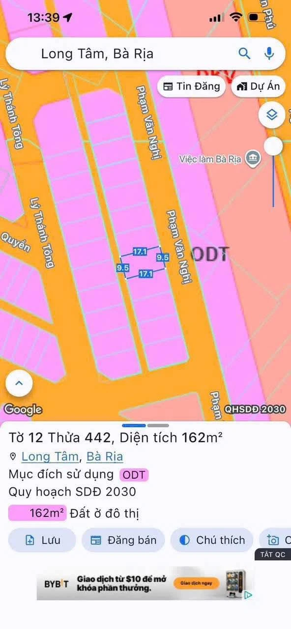 Bán lô đất biệt thự 166m² đường Phạm Văn Nghị, Bà Rịa - Ảnh 1