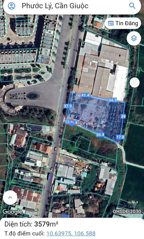 Bán đất 3533m² mặt tiền 38m Cần Giuộc Tây Ninh