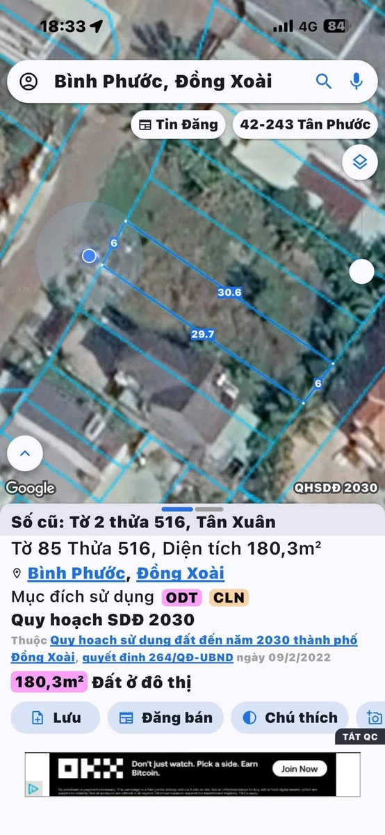 Bán đất Tân Xuân Bình Chánh 180m2 giá 900 triệu - Ảnh thu nhỏ 2