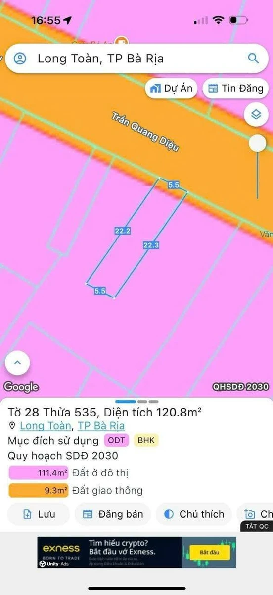 Bán đất mặt tiền Trần Quang Diệu 123m2, Phường Long Toàn, TP Bà Rịa, giá 2,75 tỷ - Ảnh thu nhỏ 4