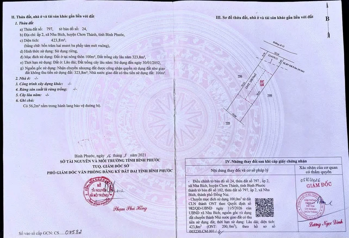 Bán đất 200m² Nha Bích, Bình Dương 680 triệu - Ảnh 1