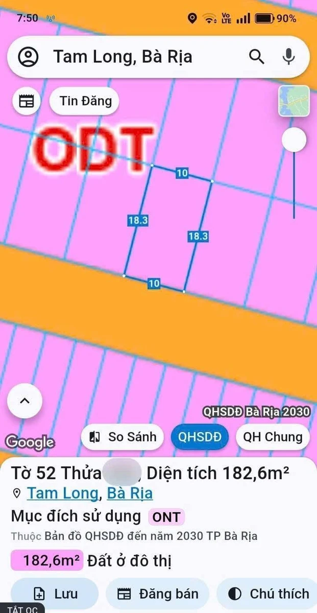 Bán gấp đất thổ cư 183m2 phường Tam Long, Bà Rịa giá 1,7 tỷ - Ảnh thu nhỏ 2